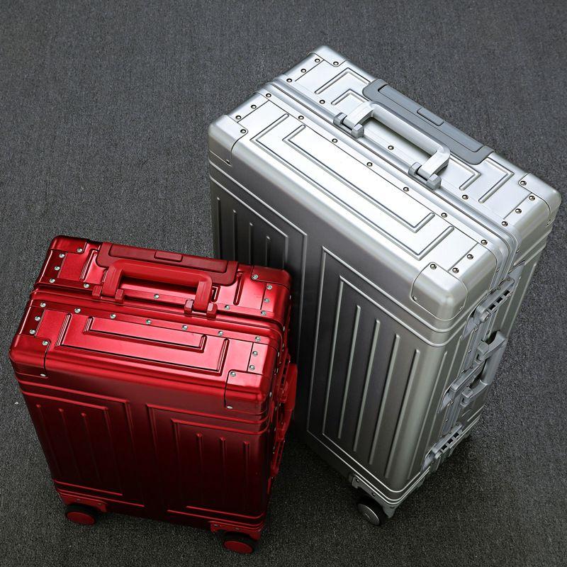 Aluminium hardcase trolleykoffer van metaal met spinnerwielen en TSA-slot