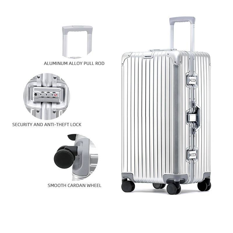 Premium volledig aluminium reiskoffer met TSA-slot en 360 graden spinnerwielen