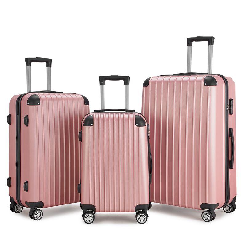 Lichtgewicht spinner kofferset met TSA-slot in handbagage formaat, 360-graden wielen