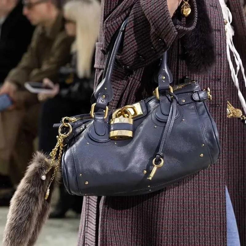 Vintage tote tas voor dames met slotsluiting, verstelbare band en grote capaciteit